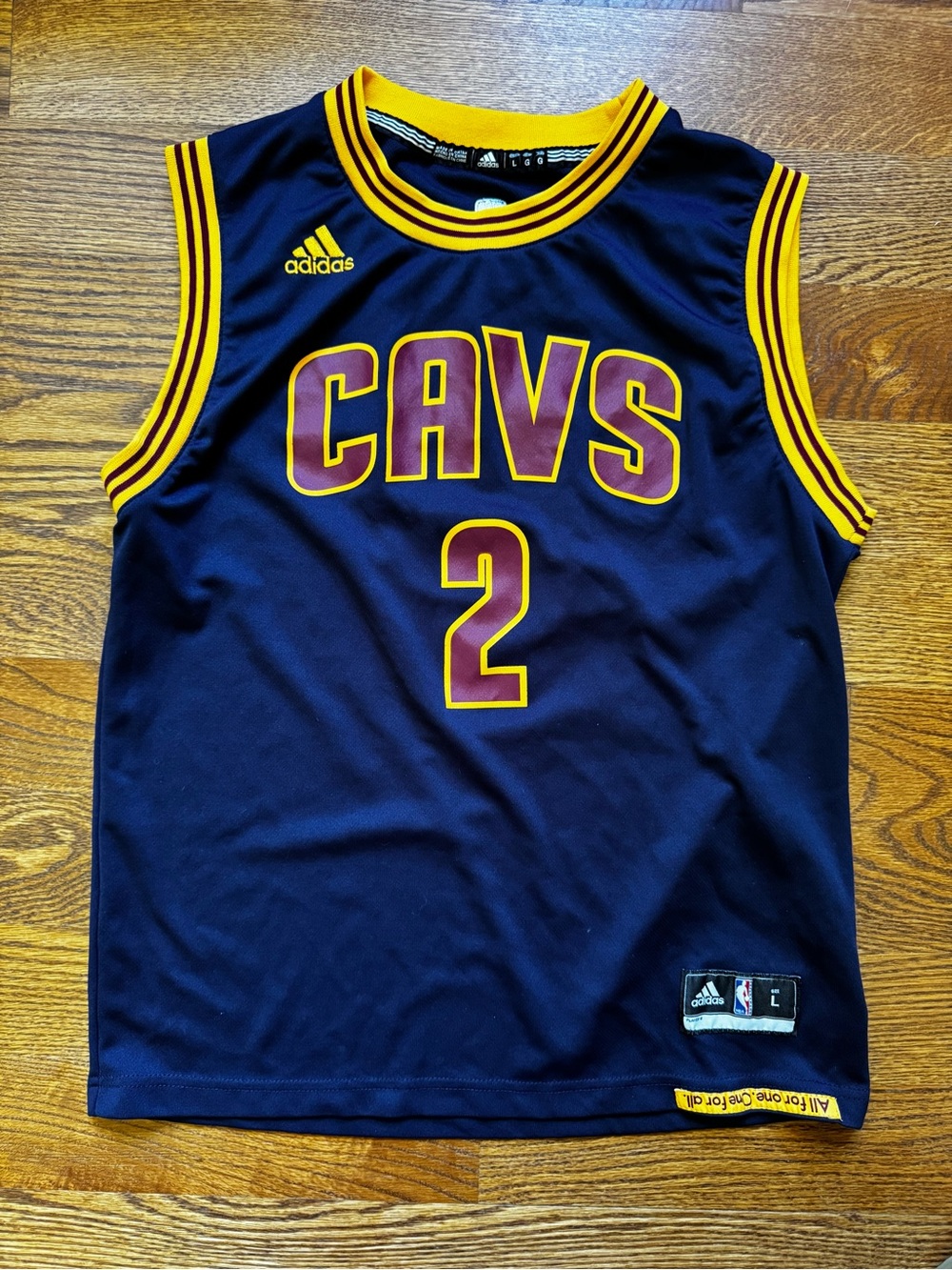 Kyrie Irving Cavaliers Jersey Adidas Youth Large L NBA #2 Navy Basketball